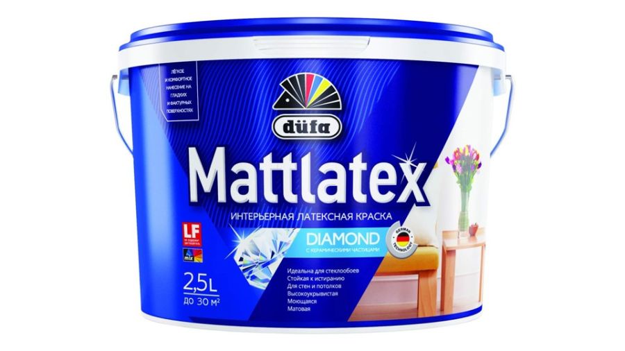 Dufa Краска Mattlatex для влажных помещений латексная RD100 матовая белая 2,5Л