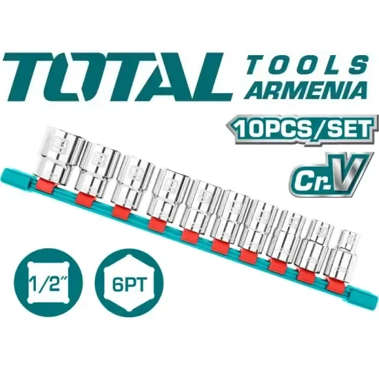 Набор торцевых головок 1/2 головки 10-24мм THT121101