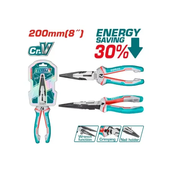 Տափակաբերան երկար քթով աքցան 200մմ THT220806S
