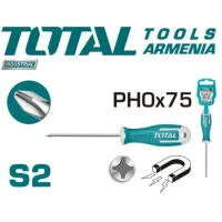 Крестовая отвертка Phillips PH0 S2 3x75мм THT26PH0075